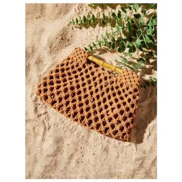 Floerns Women's Straw Bag Handle Beach Clutch Purse Hobo Handbag Brown One-Size