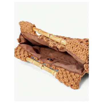 Floerns Women's Straw Bag Handle Beach Clutch Purse Hobo Handbag Brown One-Size