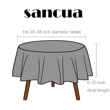 sancua 60 Inch Round Tablecloth - Durable & Elegant