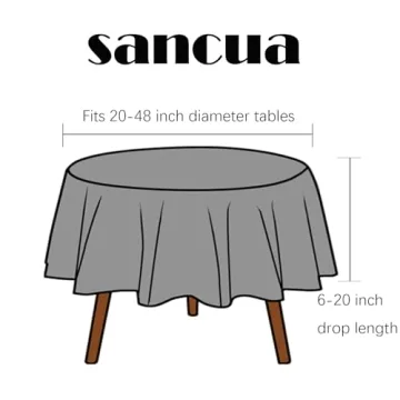 sancua 60 Inch Round Tablecloth - Durable & Elegant