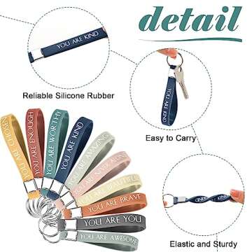 30 Pcs Inspirational Quote Keychains Motivational Key Rings Employee Teacher Appreciation Gifts Than...