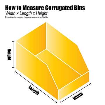 Top Pack Supply Open Top Bin Boxes, 4" x 12" x 4 1/2", Kraft (Pack of 50)