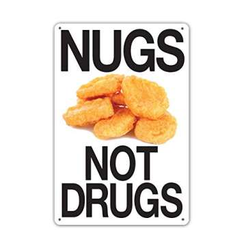 HomDeo Wine Cellar Novelty Plaques Poster Garage Tin Sign Nugs Not Drugs Wall Decor Art Room Shop Me...