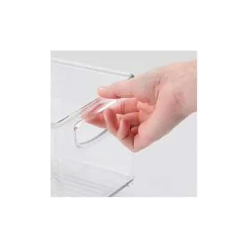 iDesign Stackable Pantry Bins - Plastic Organizer Bins with Handles - Set of 4 - Clear