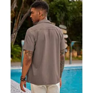 COOFANDY Men's Short Sleeve Beach Shirt - Stylish Comfort