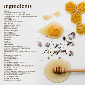 &honey Shampoo & Conditioner Set Organic Hair and Scalp Care for Intense Cleansing and Hydration - Moisture-Enhancing Wash and Protection - Ideal for Straight, Curly, Curl, Kinky, Frizzy, Treated, Col