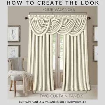 Elrene Ivory Room Darkening Curtain Panel 84"