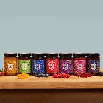 Good Good Assorted No Added Sugar Keto-Friendly Jams 3 Pack - Blueberry, Raspberry, and Strawberry Jam - Low Carb, Low-Calorie Vegan Breakfast Options