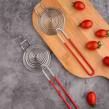 Egg Separator Long Handle Egg White Separator Stainless Steel Egg Yolk Divider Filter Kitchen Utility Gadget Cooking Baking Tools （2 Pack ）