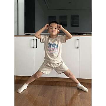 BOUTIKOME Toddler Baby 4th of July Outfit Boy Girl Oversized Romper USA Shirts Shorts Set American F...