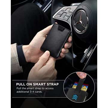 SERMAN BRANDS RFID Blocking Slim Bifold Genuine Leather Minimalist Front Pocket Wallets for Men with Money Clip Thin Mens (Charcoal Black 1.0)