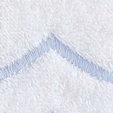 Peri Home 100% Cotton Hand Towel for Bathroom, Embroidered, Soft & Absorbent, 500 GSM, 1 Piece, 16" x 27", White with Blue Scallop