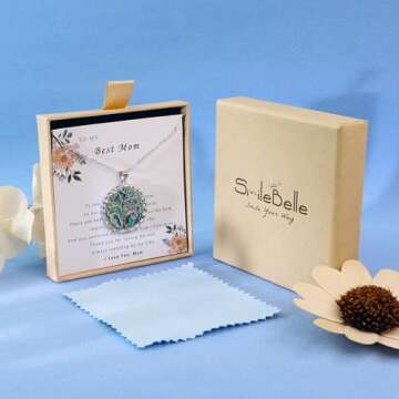 SmileBelle Tree of Life Necklace for Mothers Day and Birthdays