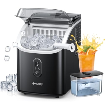 Ecozy Ice Cube Makers Countertop - 33lbs Daily, Portable Self-Cleaning Ice Maker for Home, Office, P...