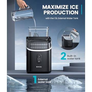 Ecozy Portable Ice Maker - 33lbs Daily Output & Self-Cleaning