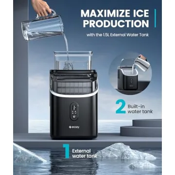 Ecozy Portable Ice Maker - 33lbs Daily Output & Self-Cleaning