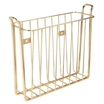 Elegant Gold Brass Magazine Rack for Stylish Spaces