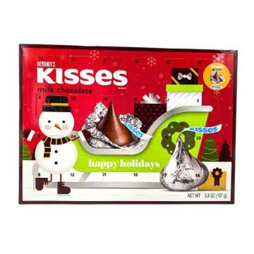 Hershey Milk Chocolate Kisses Candy Filled 2024 Christmas Advent Calendar
