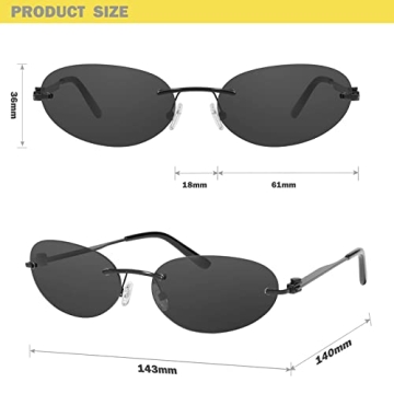 Mosanana Y2k Oval Sunglasses UV400 Protection Stylish