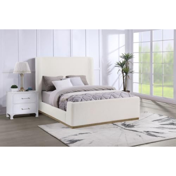 Elegant Coaster Nala Queen Sleigh Bed Frame in Cream