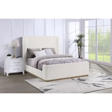 Elegant Coaster Nala Queen Sleigh Bed Frame in Cream