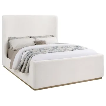 Elegant Coaster Nala Queen Sleigh Bed Frame in Cream