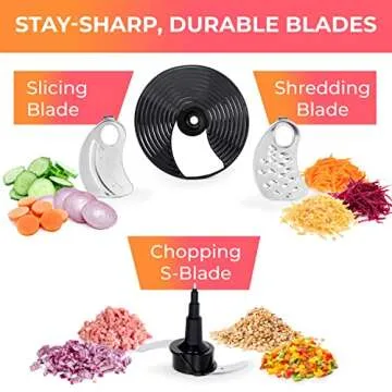 Mueller Ultra Prep Food Processor Chopper for Dicing, Slicing, Shredding, Mincing, and Pureeing, Food Chopper for Vegetables, Meat, Grains, Nuts, 8 Cup, Silver