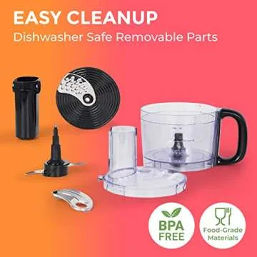 Mueller Ultra Prep Food Processor Chopper for Dicing, Slicing, Shredding, Mincing, and Pureeing, Food Chopper for Vegetables, Meat, Grains, Nuts, 8 Cup, Silver