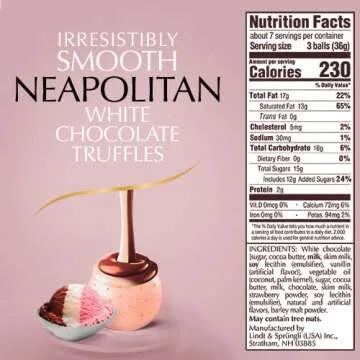 Lindt LINDOR Spring Neapolitan White Chocolate Truffles, Chocolates with Smooth, Melting Truffle Cen...