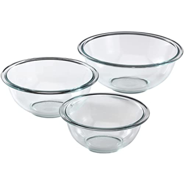 Durable Pyrex 3-Piece Mixing Bowl Set for Kitchen