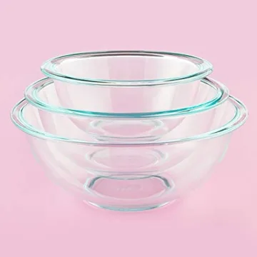 Durable Pyrex 3-Piece Mixing Bowl Set for Kitchen
