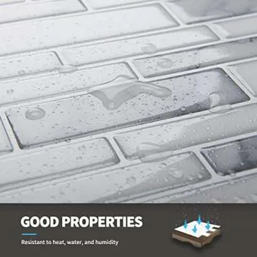 Art3d 10-Sheet Premium Stick On Kitchen Backsplash Tiles, 12"x12" Peel and Stick Self Adhesive Wall Tiles, White Marble Design