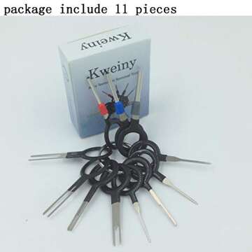 kweiny Auto Terminals Removal Key Tool Electrical Wiring Connector Release Pin(11 Pieces No Duplicate)