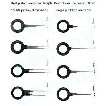 kweiny Auto Terminals Removal Key Tool Electrical Wiring Connector Release Pin(11 Pieces No Duplicate)