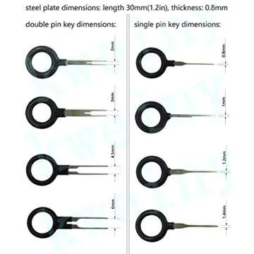 kweiny Auto Terminals Removal Key Tool Electrical Wiring Connector Release Pin(11 Pieces No Duplicate)