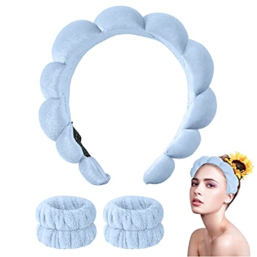 CHNLML Women Spa Headband & Wristband Set for Beauty