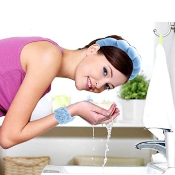 CHNLML Women Spa Headband & Wristband Set for Beauty