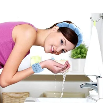 CHNLML Women Spa Headband & Wristband Set for Beauty