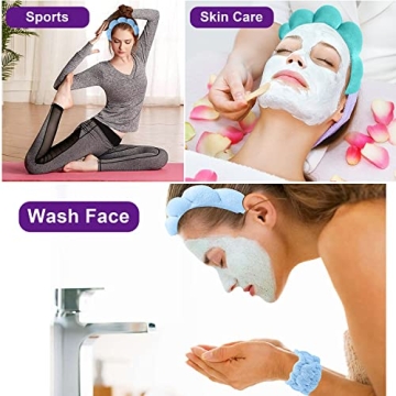 CHNLML Women Spa Headband & Wristband Set for Beauty