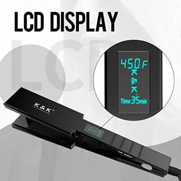 Professional Wide Titanium K&K Flat Iron 1.75 Inch Hair Straightener for Straight and Curly Hair (1 3/4 Inch)