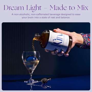 Kin Euphorics Dream Light Non-Alcoholic Soothing Serenity | Adaptogens & Botanicals for Restful Sleep | Reishi Mushroom, L-Theanine, Melatonin | Earthy Oak, Smoky Clove, Spicy Cinnamon | 16.9 fl oz