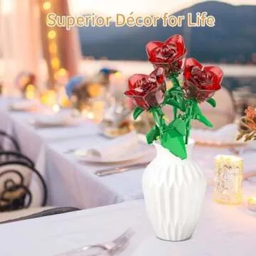 Rose Flower Bouquet Building Set for Creative Decor