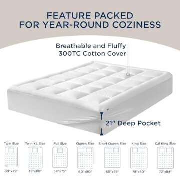 Bedsure Full Size Mattress Pad for Comfort and Support