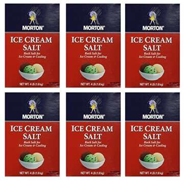 Morton Ice Cream Salt 4lb Box Pack of 6 for Ice Cream