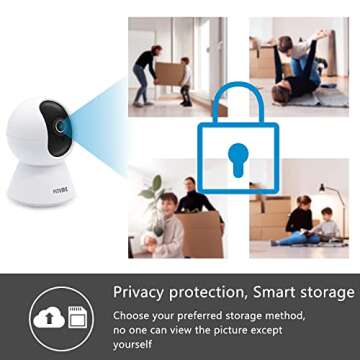 Peteme Baby Monitor, 1080P WiFi Baby Monitor with Camera and Audio 2-Way Audio with Night Vision Cloud Service Available Security Camera Compatible with iOS/Android