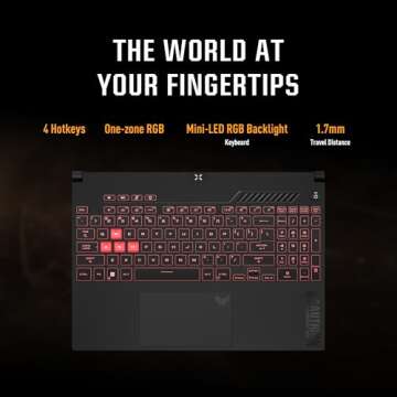 ASUS TUF Gaming A15 Gaming Laptop, 15.6” FHD 144Hz, 100% sRGB Display, GeForce RTX 4050, AMD Ryzen 7 7435HS, 16GB DDR5, 512GB PCIe SSD, Wi-Fi 6, Windows 11, FA507NUR-AS73