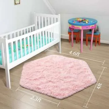junovo Ultra Soft Rug for Nursery Children Room Baby Room Home Decor Dormitory Hexagon Carpet for Pl...