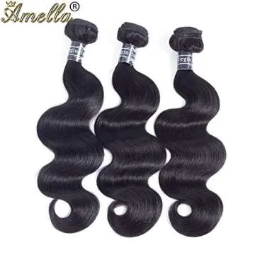 Amella 100% Brazilian Virgin Hair 3 Bundles 18 20 22