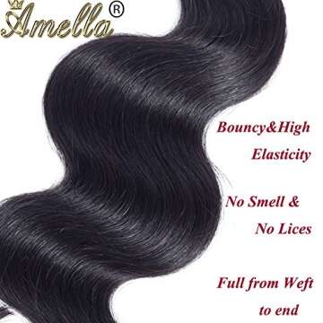 Amella 100% Brazilian Virgin Hair 3 Bundles 18 20 22