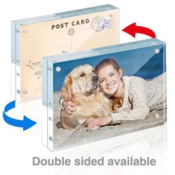 Stylish TWING Acrylic Frames - 5 Pack Double-Sided 4x6 Magnetic Block for Elegant Display